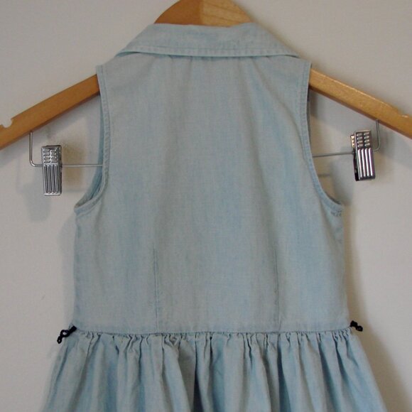 Polo Ralph Lauren Girls Chambray Denim Dress Pony Sleeveless Collar Cotton Siz 6 - Picture 13 of 14